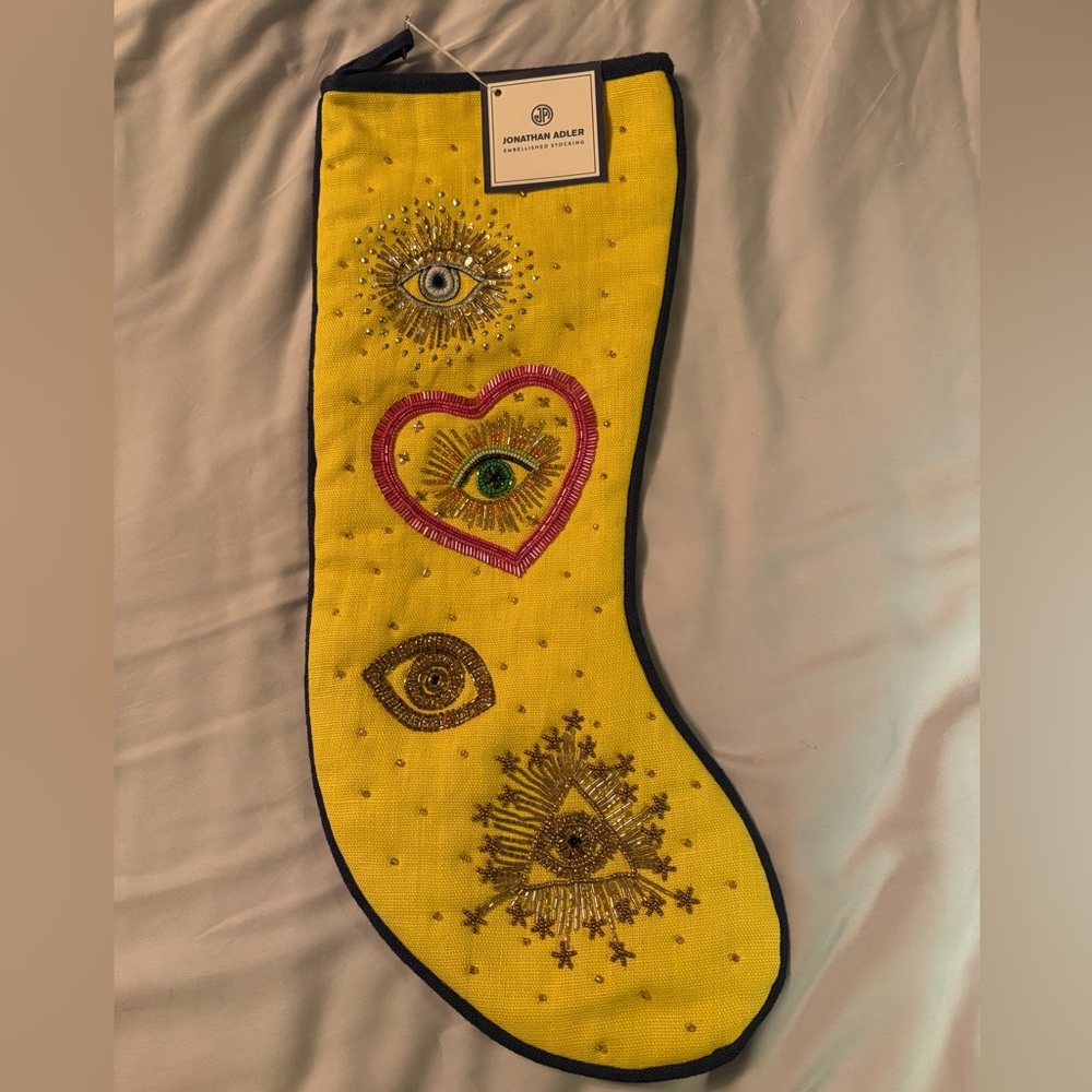 Jonathan Adler embellished bijoux stocking, NWT